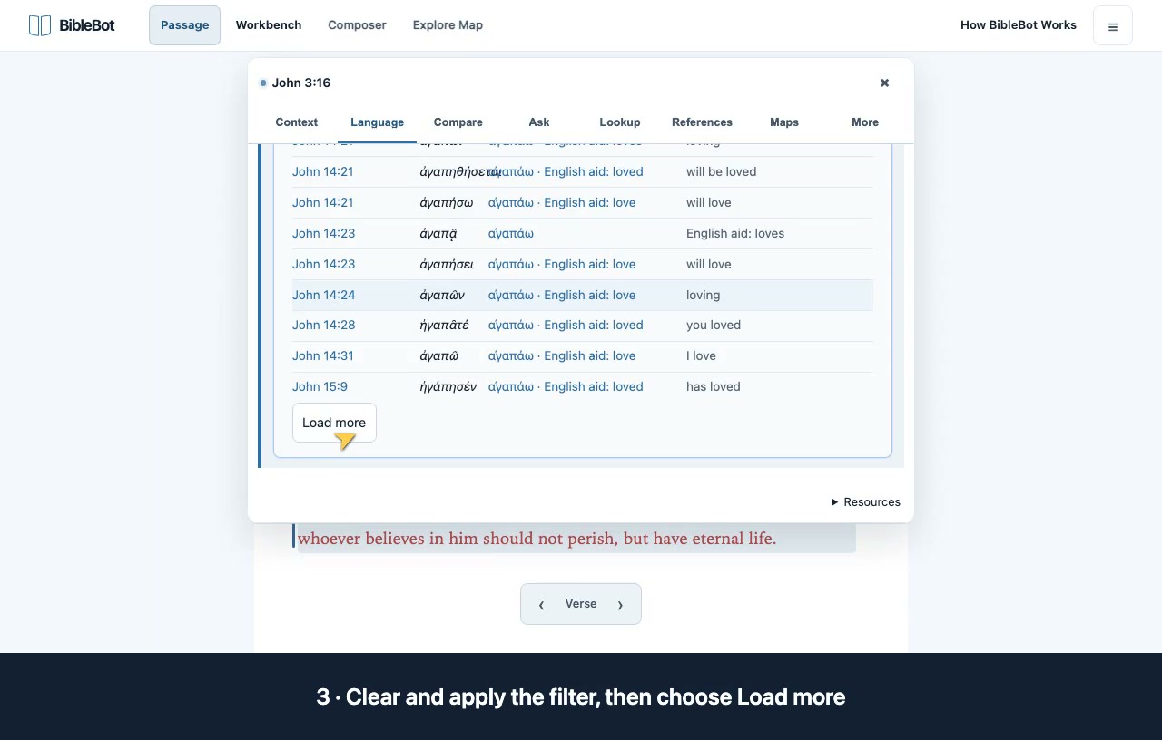 Preview: browse word occurrences