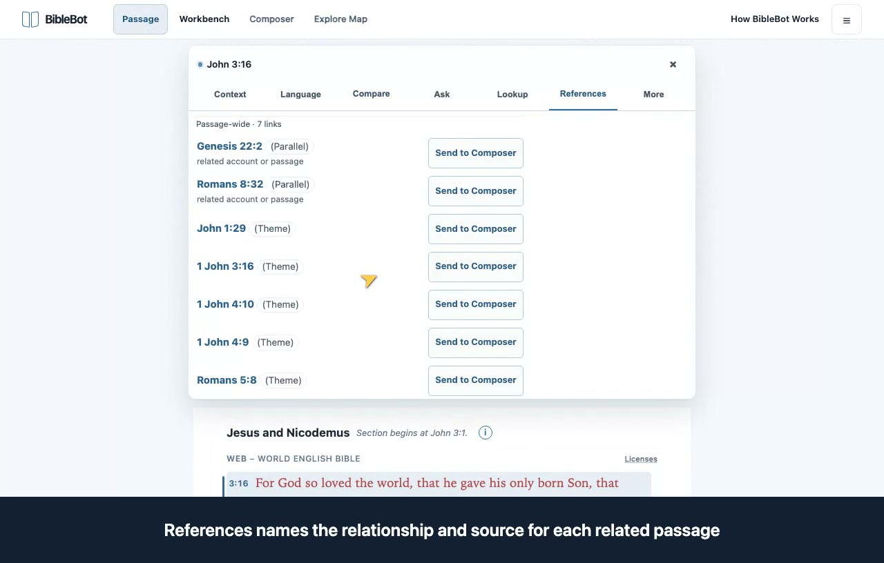 Preview: compare translations and follow references