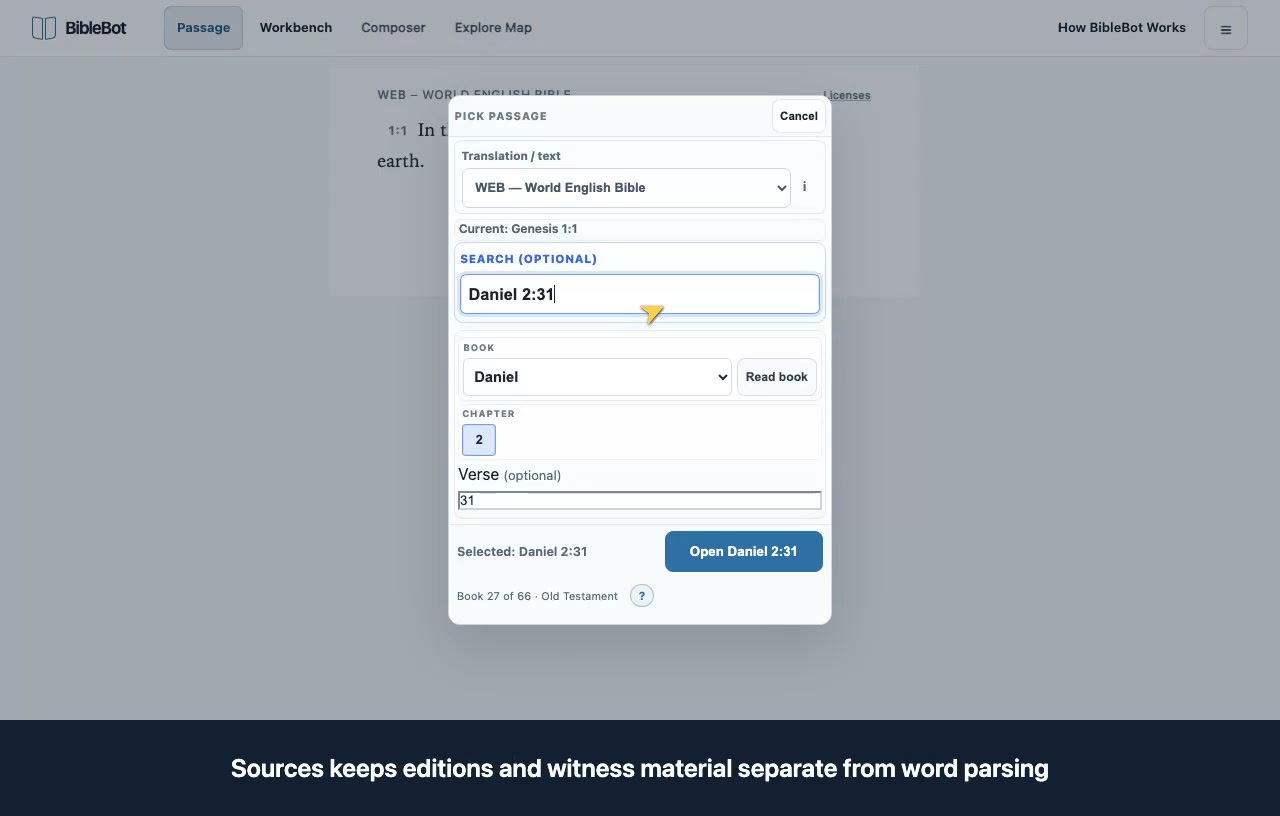 Preview: inspect structure and source editions