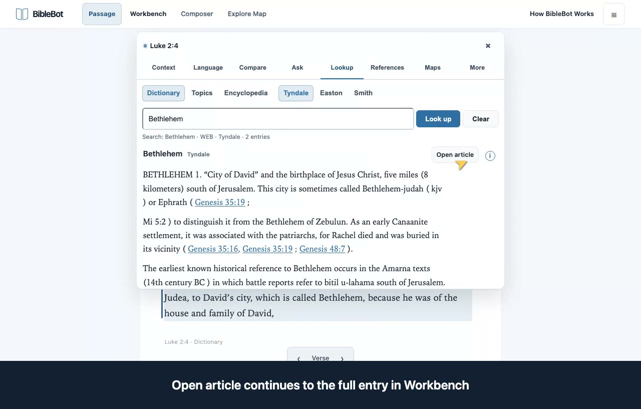 Preview: look up a word or topic
