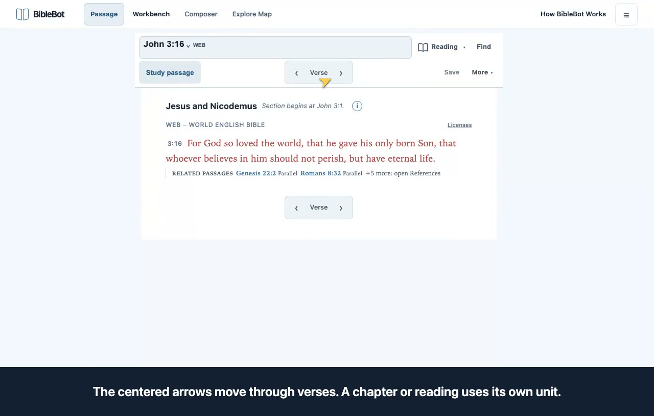 Preview: open, read, and move through scripture